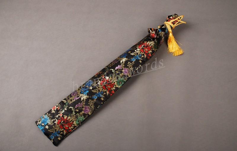 Japanese Samurai Sword Wakizashi Good Quality Blooming Flowers Black Sword Bag