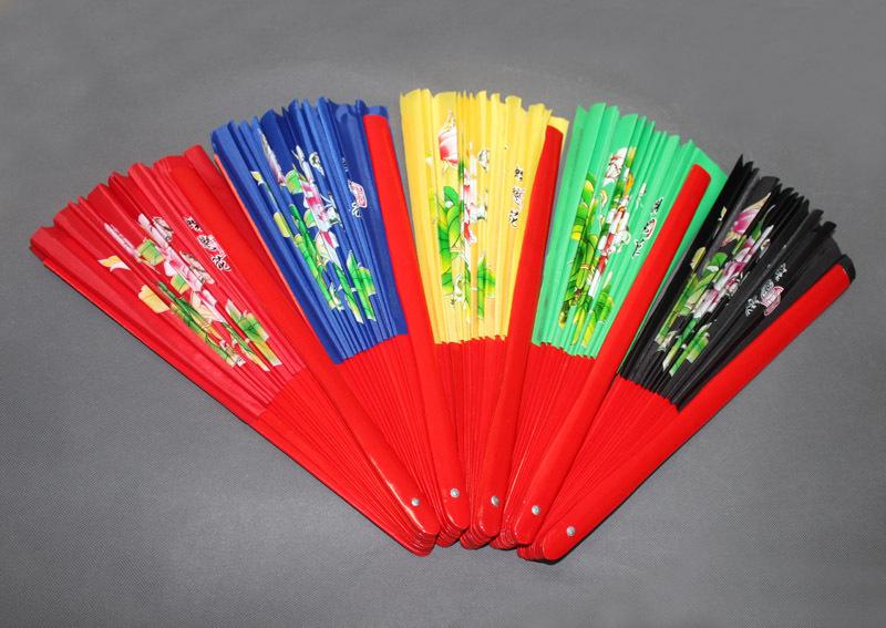 5pcs Five Colors 13.839;39;Chinese Peony Flower Butterfly Bamboo Fan Fan Bag