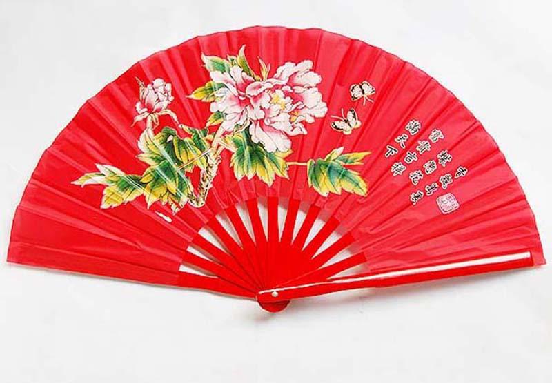 5pcs Five Colors 13.839;39;Chinese Peony Flower Butterfly Bamboo Fan Fan Bag