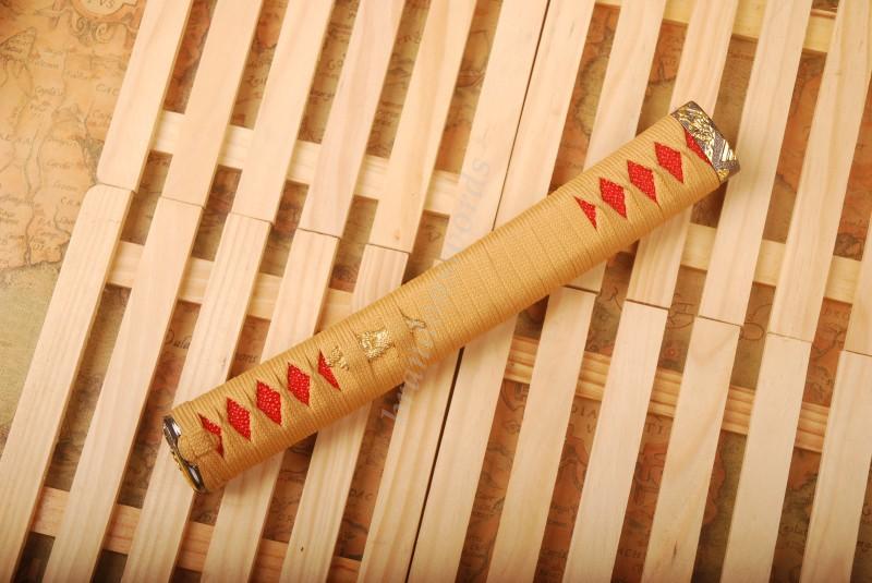 Samurai Sword Japanese Sword Katana Handle Gold Ito Battle Wrapped Tsuka H35