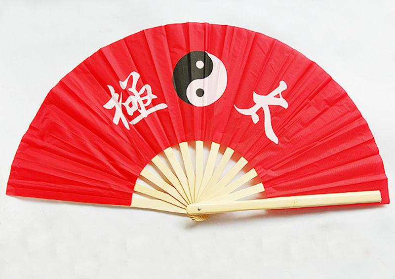5pcs Chinese Bamboo Frame Tai Chi Martial Arts Eight Trigrams Kung Fu Fan Primary Color